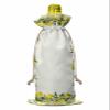 10 Pcs Premium Wine Bottle Gift Bags with Drawstring Fruits Lemon Green Leaves Plant Yellow White Buffalo Check Plaid Reusable Wine Gift Bag for Christmas, Wedding,Holiday Party, Housewarming view 2