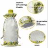 10 Pcs Premium Wine Bottle Gift Bags with Drawstring Fruits Lemon Green Leaves Plant Yellow White Buffalo Check Plaid Reusable Wine Gift Bag for Christmas, Wedding,Holiday Party, Housewarming view 4