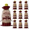 10 Pcs Premium Wine Bottle Gift Bags with Drawstring Xmas Buffalo Check Reindeer Snowflake Merry Christmas Reusable Wine Gift Bag for Christmas, Wedding,Holiday Party, Housewarming, Home Storage view 1