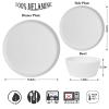 afcevnlb 12-Piece Plastic Dinnerware Set Plates and Bowls Sets Service for 4 Matte White Melamine Plates Unbreakable Plastic Outdoor Camping Dishes Decor Dishwasher Safe view 2