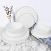 afcevnlb 12-Piece Plastic Dinnerware Set Plates and Bowls Sets Service for 4 Matte White Melamine Plates Unbreakable Plastic Outdoor Camping Dishes Decor Dishwasher Safe view 3