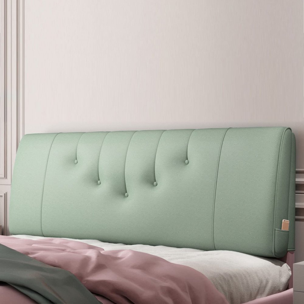 Wedge Headboard Backrest Reading Pillow Large Bolster Day Bed Pillow Lumbar Bedside Cushion Removable Headboard Cover for Bunk Bed Bench Dorm Full Size,A,with headboard 78.7"/200cm