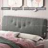 Wedge Headboard Backrest Reading Pillow Large Bolster Day Bed Pillow Lumbar Bedside Cushion Removable Headboard Cover for Bunk Bed Bench Dorm Full Size,A,with headboard 78.7"/200cm view 4