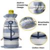 10 Pcs Premium Wine Bottle Gift Bags with Drawstring Nautical Anchor Coastal Rustic Blue Striped Reusable Wine Gift Bag for Christmas, Wedding, Birthday,Holiday Party, Housewarming, Home Storage view 4