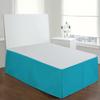 Turquoise Box Pleat Bed Skirt Short Queen Cotton 600 Thread Count 14" Drop Premium Finish 60"X 75" Bed Skirt, Luxury Hotel Quality, Wrinkle Free, Decorative Split Corner Bed Ruffle (Turquoise) view 1