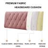 Bed Rest Headboard Cushion Upholstered Large Backrest Reading Pillow Day Bed Bolster Fleece Wall Pillow Removable Headboards Cover for Dorm Bed Bench,C,No headboard Full 47.2" view 2