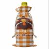 10 Pcs Premium Wine Bottle Gift Bags with Drawstring Cartoon Turkey Orange White Buffalo Check Print Reusable Wine Gift Bag for Christmas, Wedding, Birthday,Holiday Party, Housewarming, Home Storage view 2