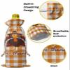 10 Pcs Premium Wine Bottle Gift Bags with Drawstring Cartoon Turkey Orange White Buffalo Check Print Reusable Wine Gift Bag for Christmas, Wedding, Birthday,Holiday Party, Housewarming, Home Storage view 4