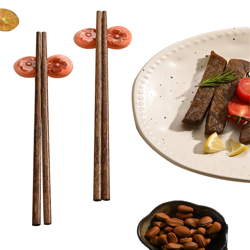 DFDG Personalization and Custom Reusable Engraved Chopsticks bulk, suitable for Chopsticks beginner, family party gifts, Christmas gifts(45PC)