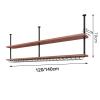 APUM Hanging Wine Glass Rack-Wine Rack Ceiling Shelf Floating Shelves Wall Mounted Storage Shelf Hanging Wall Shelves with Brackets Rustic Shelf view 2