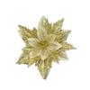 15 PCS Gold Poinsettia Flower Artificial Glitter Poinsettia Christmas Ornaments Christmas Tree Flower Decorations DIY Xmas Wreath Holiday Party Decor Home Front Door Decorations Wedding Decorations view 1
