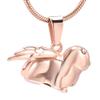 SHEIL Loss of Pet Memorial Jewelry - Stainless Steel Angel Wing Rabbit Cremation Urn Pendant Ashes Holder Keepsake Necklace view 1
