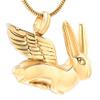 SHEIL Angel Wing Rabbit Urn Pendant for Ashes - Loss of Pet Stainless Steel Cremation Jewelry Memorial Locket Pendant view 1