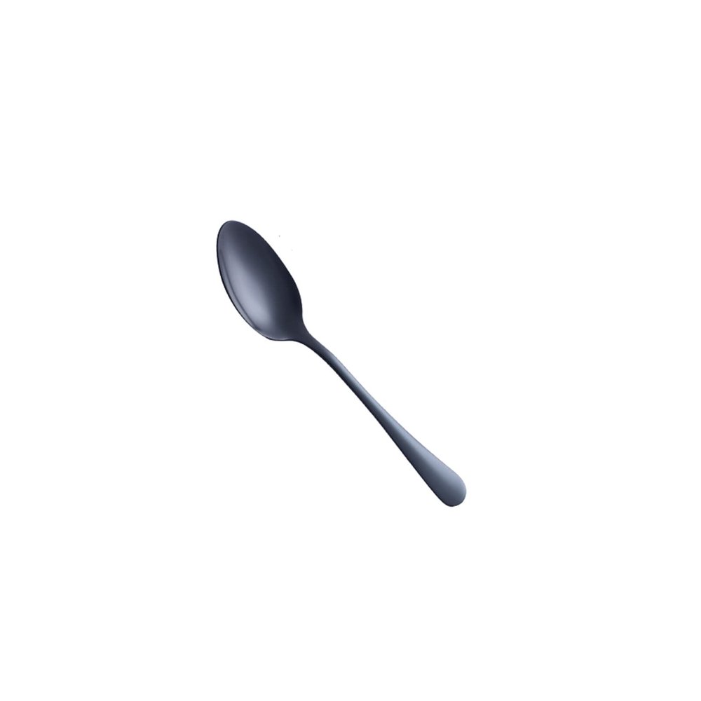 Bulk Spoons Set Pointed Rice Spoon Main Meal Spoon Stainless Steel Dessert Spoon Small Spoon Soup Spoon Mirror Silver Spoons for Eating (Color : Black)