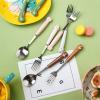 Bulk Spoons Set 304 Stainless Steel Spoon Children's Long Handle Western Food Spoon Cute Spoon Spoons for Eating (Color : 5) view 4