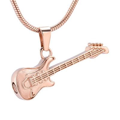 SHEIL Stainless Steel Electronic Guitar Cremation Necklace Urns for Ashes Memorial Keepsake Jewelry for Women Men
