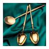 Bulk Spoons Set Stainless Steel Long Handle Spoon Main Meal Household Spoon Golden Spoon Spoon Spoons for Eating (Color : C) view 3