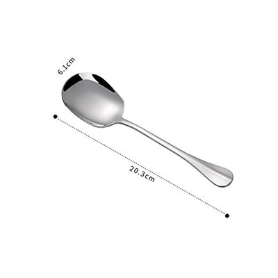 Bulk Spoons Set Rice Spoon Long Handle Soup Porridge Rice Scoop Spoon Dinnerware Kitchen Tools Rice Spoon Home Flatware Spoons for Eating (Color : Small square spoon)