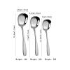 Bulk Spoons Set Stainless Steel Spoon Household Square Head Spoon Long Handle Flat Bottom Small Spoon Spoons for Eating (Size : Medium) view 2