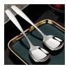 Bulk Spoons Set Stainless Steel Spoon Household Square Head Spoon Long Handle Flat Bottom Small Spoon Spoons for Eating (Size : Medium) view 3
