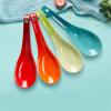 Bulk Spoons Set 4pcs Chinese Soup Spoon Set Long Handle Stoneware Porcelain Rice Spoon Spoons for Eating (Color : 2) view 3