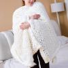 Bannr Blanket Queen Size Soft Warm Large Handmade Knitted Coarse Woolen Blanket Pretty Gift for Winter Bed Sofa Travel Pillows (Color : White, Size : 120x180cm(1.75kg)) view 2