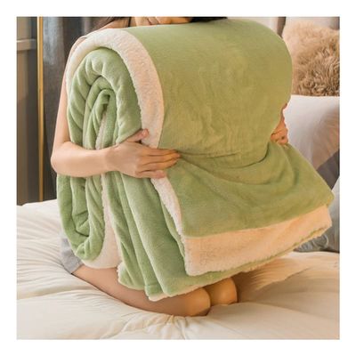 Bannr Blanket Queen Size Thick Winter Bed Blankets Wool Blanket for Living Room Warm Travel Pillows (Color : Green, Size : 1pcs 180x200cm)