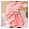 Bannr Blanket Queen Size Soft Warm Large Handmade Knitted Coarse Woolen Blanket Pretty Gift for Winter Bed Sofa Travel Pillows (Color : Bright Pink, Size : 120x180cm(1.75kg)) view 1