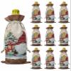 10 Pcs Premium Wine Bottle Gift Bags with Drawstring Santa Claus Cute Gnomes with Pine Tree Snowflake Red Reusable Wine Gift Bag for Christmas, Wedding,Holiday Party, Housewarming, Home Storage view 1