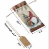 10 Pcs Premium Wine Bottle Gift Bags with Drawstring Santa Claus Cute Gnomes with Pine Tree Snowflake Red Reusable Wine Gift Bag for Christmas, Wedding,Holiday Party, Housewarming, Home Storage view 3