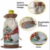 10 Pcs Premium Wine Bottle Gift Bags with Drawstring Santa Claus Cute Gnomes with Pine Tree Snowflake Red Reusable Wine Gift Bag for Christmas, Wedding,Holiday Party, Housewarming, Home Storage view 4