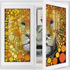 Red Yellow Self-Adhesive Privacy Glass Window Film Fractal Abstract Style Lion Privacy Window Film Removable Static Cling Window Film Stickers Doodle Leader Image 35.4Wx78.7L-inch x2 Pcs view 1