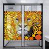 Red Yellow Self-Adhesive Privacy Glass Window Film Fractal Abstract Style Lion Privacy Window Film Removable Static Cling Window Film Stickers Doodle Leader Image 35.4Wx78.7L-inch x2 Pcs view 2