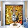 Red Yellow Self-Adhesive Privacy Glass Window Film Fractal Abstract Style Lion Privacy Window Film Removable Static Cling Window Film Stickers Doodle Leader Image 35.4Wx78.7L-inch x2 Pcs view 3