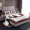 Manfei Xmas Tree Sheet Set Twin Size, Merry Christmas Bed Sheet Set 3pcs with Deep Pocket Fitted Sheet + Flat Sheet + 1 Pillowcase, New Year Theme Plaid Print Bedding Set for Kids Girls Room Decor view 1