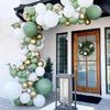 152pcs Sage Green Balloon Garland Arch Kit White Gold Balloons Different Size Green Balloon and Greenery for Wedding Birthday Decorations Boho Engagement Baby Bridal Shower Party Decorations view 1