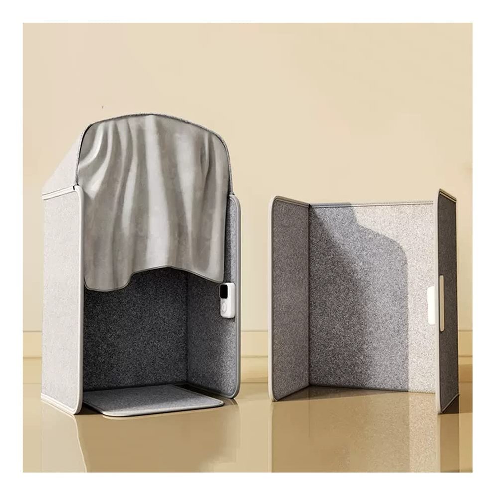 Folding 3 Panel Space Heater, Home Office Under Desk Electric Leg Heater, with top Cover and Coral Fleece Blanket (Size : 100X50cm)
