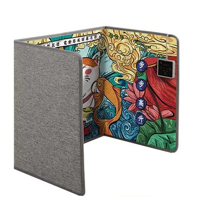 Indoor Folding Space Heater Panels,Home Office Portable Under Desk Electric heaters, with Small Coral Fleece Blanket (Color : Style 4, Size : 130x50cm)