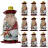 10 Pcs Premium Wine Bottle Gift Bags with Drawstring Christmas Cute Gnome Xmas Tree Winter Snowflakes Rustic Wood Reusable Wine Gift Bag for Christmas, Wedding,Holiday Party, Housewarming view 1