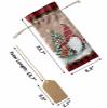 10 Pcs Premium Wine Bottle Gift Bags with Drawstring Christmas Cute Gnome Xmas Tree Winter Snowflakes Rustic Wood Reusable Wine Gift Bag for Christmas, Wedding,Holiday Party, Housewarming view 3