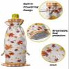 10 Pcs Premium Wine Bottle Gift Bags with Drawstring Falling Maple Leaves Autumn Thanksgiving Day Reusable Wine Gift Bag for Christmas, Wedding, Birthday,Holiday Party, Housewarming, Home Storage view 4