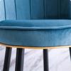 ABGRC Ergonomic Barstool Set of 2, 26 Inch Velvet Bar Stools with Backs, Black Chrome Plated Metal Upholstered Seat Stools view 3