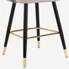 ABGRC Ergonomic Barstool Set of 2, 26 Inch Velvet Bar Stools with Backs, Black Chrome Plated Metal Upholstered Seat Stools view 4