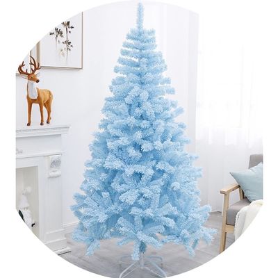 120/150/180/210 Tiffany Blue Flocked Christmas Tree for Fullness Artificial Christmas Tree with Metal Stand Christmas Decoration Gifts (Color : Blue, Size : 150cm(59inches))