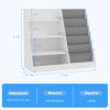 HedoAjim 4 Tier Kids Wooden Bookshelf, 5 Layer Sling Toddler Bookcase,Baby Storage Book Rack,Book and Toy Organizer Cabinet,Children Book Display,Playroom Nursery Classroom Kid Room view 3