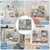 HedoAjim 4 Tier Kids Wooden Bookshelf, 5 Layer Sling Toddler Bookcase,Baby Storage Book Rack,Book and Toy Organizer Cabinet,Children Book Display,Playroom Nursery Classroom Kid Room view 4