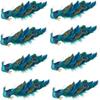 12" Teal Blue Peacock Christmas Ornament with Clip-on Feather Tail, Wedding Christmas Tree Decoration (8 Pack) view 1