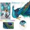 12" Teal Blue Peacock Christmas Ornament with Clip-on Feather Tail, Wedding Christmas Tree Decoration (2 Pack) view 2