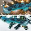 12" Teal Blue Peacock Christmas Ornament with Clip-on Feather Tail, Wedding Christmas Tree Decoration (2 Pack) view 4