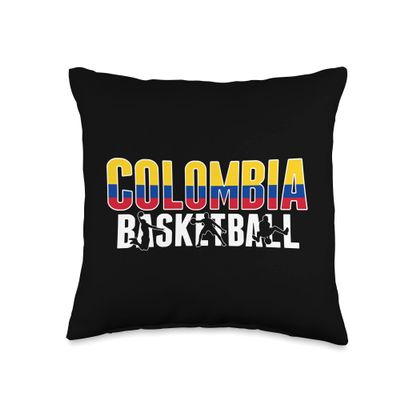 Colombia Basketball Fans Jersey - Colombian Flag Slam Dunk Throw Pillow